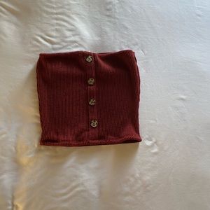 Red tube top crop top , size small